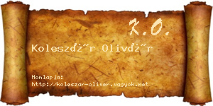 Koleszár Olivér névjegykártya