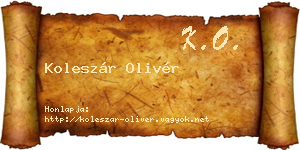 Koleszár Olivér névjegykártya