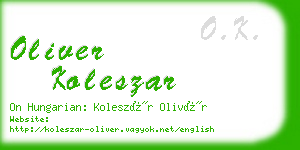 oliver koleszar business card